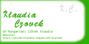 klaudia czovek business card