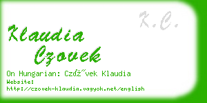 klaudia czovek business card